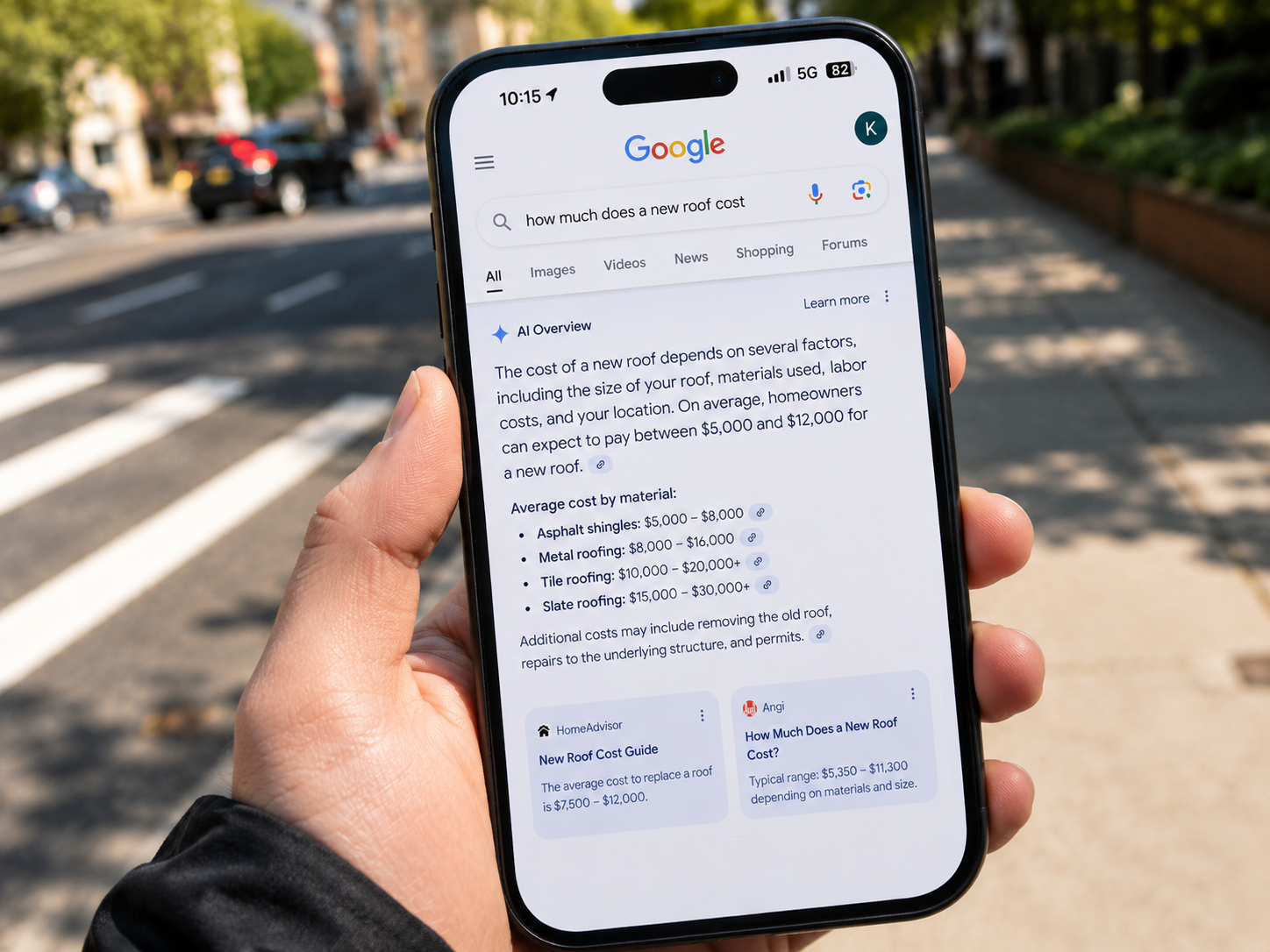 AI search results